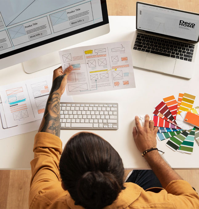 Website and app interface digital design presentation